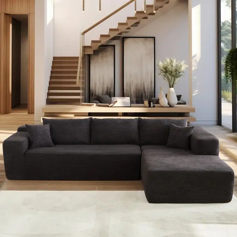 Modernes italienisches minimalistisches nordischer Stil-Sofa-Set für Wohnzimmer aus Samtstoff Fabrikdirektverkauf kompressierte Sofas
