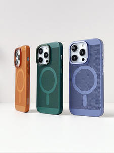 Verano transpirable disipación de calor TPU mate caso anillo magnético succión a prueba de golpes anticaída para iPhone 14 Color sólido - Product Image 3
