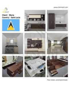 CBMmart Fabrikpreis Maßgefertigte Holz-Aluminium-Kleiderschränke Luxuriöse High-End-Schlafzimmerschränke Begehbarer Kleiderschrank für Hausbau - Product Image 2