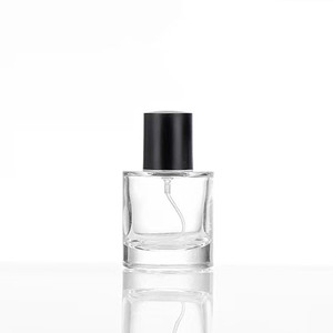 Fabbrica personalizzata 30ml di lusso nero <span class=keywords><strong>trasparente</strong></span> bottiglia di <span class=keywords><strong>vetro</strong></span> vuoto cilindro pompa spruzzatore e scatola cerchio per profumo inalanti - Product Image 1