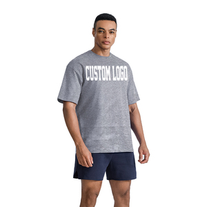 Tùy chỉnh người đàn ông của thể thao TEE Áo sơ mi chất lượng cao Heavyweight trống bông phòng tập thể dục t Áo sơ mi bằng Silicone Màn hình in ấn với logo của bạn - Product Image 3