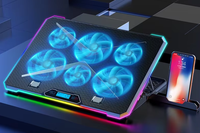 Nouveau support de refroidissement pour ordinateur portable K15 ABS avec ventilateurs RGB, dissipateur thermique et support pliable pour ordinateur