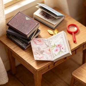 Offre Spéciale : Ensemble de livres miniatures en papier pour <span class=keywords><strong>maison</strong></span> de poupée, avec <span class=keywords><strong>loupe</strong></span> pour poupée elfe - Product Image 2