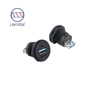 Connecteur circulaire USB 3.0 étanche pour l'aviation, assemblable sur site, avec câble USB sans capuchon anti-poussière