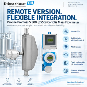 Débitmètre massique Coriolis hygiénique à distance Endress+Hauser Proline Promass S 500 8S5B haute précision pour air/gaz avec 4 entrées/sorties - Product Image 2