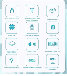 Zuoya ชุดคีย์บอร์ดเล่นเกมกลไกอะลูมิเนียมแบบ LMK81พร้อมปุ่ม RGB backlit swappable สนับสนุน3/5PIN - Product Image 3