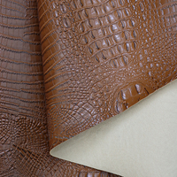 Tissu en cuir synthétique 3D gaufré effet crocodile, motif peau d'alligator, simili cuir gaufré