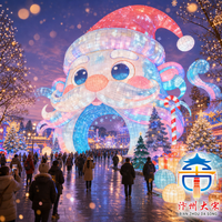 Riesiger LED-Weihnachtsmann-Eingangsbogen für öffentliche Plätze, Outdoor-Weihnachtsbeleuchtung, Festival-Eingang, Seiden-Dekoration