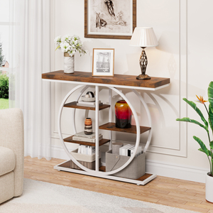 <span class=keywords><strong>Consola</strong></span> Estrecha y Delgada para Entrada o Pasillo <span class=keywords><strong>con</strong></span> Cajón, Mesa Auxiliar Pequeña para Sala de Estar, Mesa de Centro Ocasional para Decoración del Hogar - Product Image 2