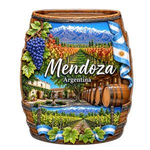 Imán de Resina Premium para Refrigerador con Diseño de Vino de Mendoza, Argentina, para Decoración del Hogar y la Cocina - Product Image 1