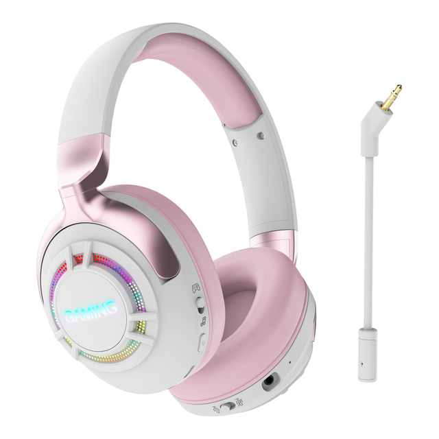 Durable One-Key Mute Rotatable Headband Bluetooth Rgb Headset Over Ear Wireless Gaming Headphones With Mic