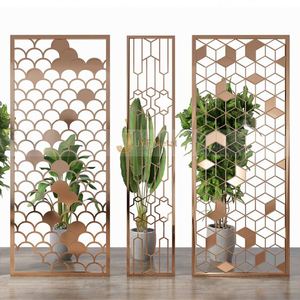 LL66 Customized Interior Stainless Steel Waterproof <b>Screens</b> & Room Dividers with Translucent Movable Living Room Partition - Product Image 2