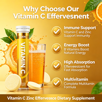 Comprimé effervescent multivitaminé OEM/ODM à haute absorption de vitamine C et zinc pour boisson énergisante