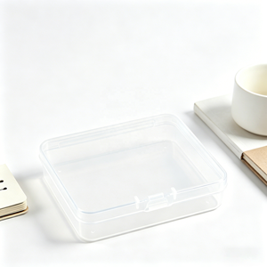 Boîte de rangement carrée transparente en PP de 7,5 cm, étui à charnière en plastique à profil <span class=keywords><strong>bas</strong></span> de 1,5 cm pour petites pièces, emballage de bijoux, directement de l'usine - Product Image 1