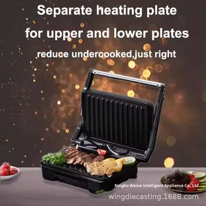 850W Électrique Ménage Petite Plaque Chauffante PTFE Pan pour Griller Steak Oeufs Saucisses <span class=keywords><strong>Pain</strong></span> <span class=keywords><strong>De</strong></span> <span class=keywords><strong>Viande</strong></span> Sandwiches Paninis pour Petit Déjeuner Maker - Product Image 5