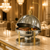 Réchaud de buffet en acier inoxydable avec couvercle suspendu et brûleur à alcool, pour réchauffer les aliments lors de fêtes et événements, vente en gros