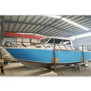 Kabin Tertutup 30 Kaki 9.6M Perahu Pancing Lepas Pantai Bahan Bakar Diesel Tipe Mesin Inboard Perahu Aluminium untuk Dijual Tonga