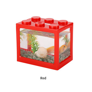 Mini tanques <span class=keywords><strong>Betta</strong></span> Tanque De Peixes Tanque De Aquário <span class=keywords><strong>Fish</strong></span> Bowl Bloco De Construção Mesa De Escritório Decoração Home Decor Caixa De Alimentação Led Light - Product Image 1