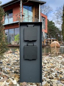 Presa da giardino impermeabile IP44 con presa esterna a 4 vie per diserbo e-bike per barbecue - Product Image 2