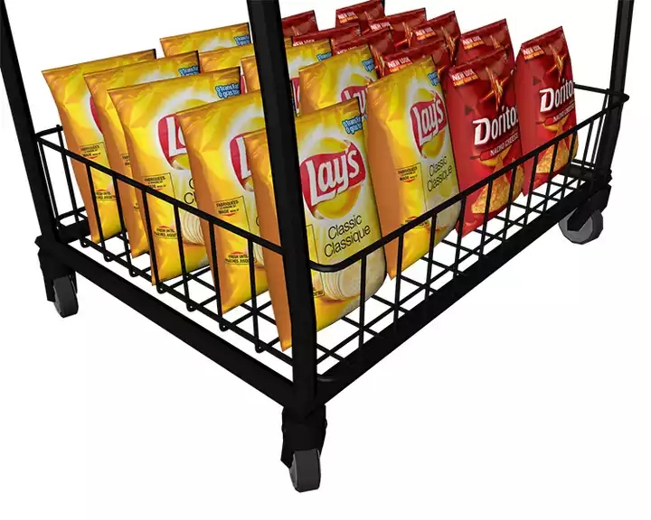 Nisorpa 4 Tier Supermarket Retail Display Racks, Commercial Metal Snack