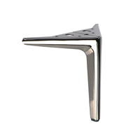 Jambes de meubles Offre Spéciale accessoires de canapé-lit demi-cercle Trident pistolet pieds en métal noir pour meubles pieds de canapé en métal noir