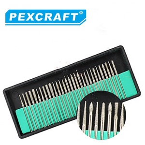 30 pièces diamant meulage fraise aiguille pointe gravure sculpture polissage pour verre Jade pierre 2.35/3mm foret ensemble d'outils rotatifs - Product Image 2