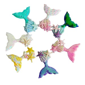 Pinza para el pelo de sirena con lentejuelas, pinza lateral con cola de pez para fiesta, accesorio para disfraz de princesa, 12 cm, colores pastel - Product Image 5