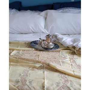 Couvre-lit en lin ivoire Robcultura, grandes sections en dentelle bobine, reine, king, double, twin, imprimé en coton et polyester, couvre-lit pour la maison - Product Image 6