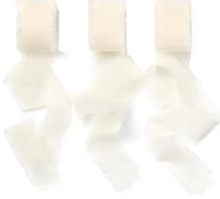Ruban en satin de chiffon beige crème 100% polyester, tissu pour mariage 4cm*5m