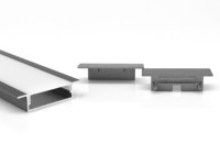 Profilé en aluminium anodisé encastré pour LED, extra large W29.5*H10mm, tempérage T5, diffuseur pour ordinateurs