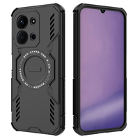 Pour Xiaomi Redmi 15C/Poco C71/A5/NOTE 15 étui de téléphone portable magnétique conception de trou PC + TPU Airbag housse antichoc étui de téléphone portable