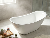 Baignoire autoportante en acrylique, design moderne, drain automatique, garantie 5 ans, pour salle de bain, livraison directe usine