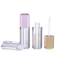 Contenant de brillant à lèvres de luxe 2,5 ml, emballage cosmétique en plastique pentagonal personnalisé pour rouge à lèvres, design irrégulier