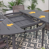 Prix de gros cadre en aluminium de bonne qualité table à rallonge ronde d'extérieur ensemble de meubles de salle à manger d'extérieur moderne pour patio