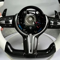 Volant en fibre de carbone pour BMW F36 F30 F10 F15 F20 F22 F25 F32 M3 M5 E46 E60 E70 E90 E91 Cuir blanc M Sport