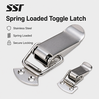 Loquet à ressort en acier inoxydable SSR, Grade 1 ANSI, 1 clé, entraxe 70 mm, pour boîte à outils, coffre, tiroir, type 'Duck'