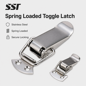 ตัวล็อคสปริงสแตนเลส SSR แบบเกี่ยวห่วง ANSI เกรด 1 พร้อมกุญแจ 1 ดอก ระยะห่างแกน 70 มม. สำหรับกล่องเครื่องมือ กล่องเก็บของ ลิ้นชัก ตัวล็อคแบบ Hasp Clasp Duck - Product Image 1