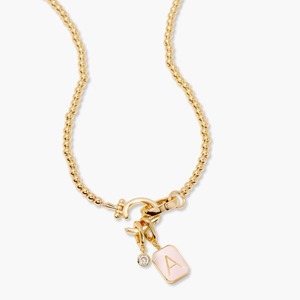 Collier de mode personnalisé pendentif résistant au ternissement étanche breloques de bricolage breloques de collier initiales en plaqué or Cz perle - Product Image 5