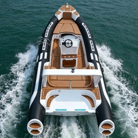 Bateau pneumatique à coque en fibre de verre RIB 760 de 25 pieds, bateau à grande vitesse avec moteur hors-bord pour patrouille côtière