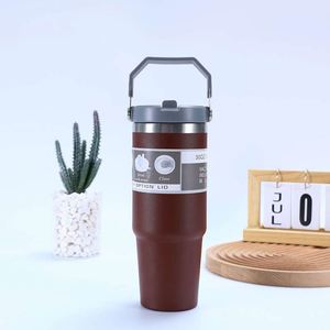 Stainless Steel Vacuum Insulated Tumbler 30Oz 890Ml With Lid Travel Mug Blue Minimalist Design - Product Image 5