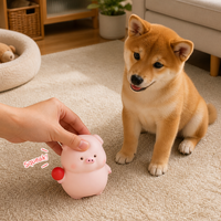 Jouet à mâcher couineur en latex classique moderne pour chien, jouet pour animaux de compagnie en forme de cochon naturel et souple pour chiens de petite et moyenne taille