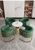 Muebles Modernos Personalizados para Cafetería, Sillón de Terciopelo, Sofá Individual de Lujo para Sala de Estar de Hotel
