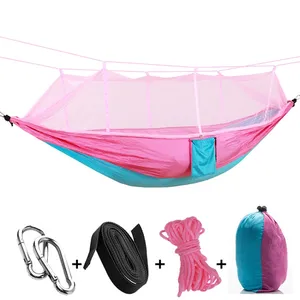 Großverkauf 1-2 Personen Outdoor Moskitonetz Parachute Hängematte Camping hängendes Schlafbett Schaukel tragbarer Doppelstuhl