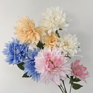 Fleurs en pleine floraison, pivoines artificielles en polyester, décorations de mariage faites à la main, rose, violet, blanc - Product Image 4