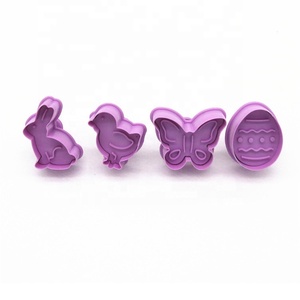 4 Pcs Cute Diy Plastic Baking Making Plunger Press Egg Rabbit butterfly <strong>Easter</strong> <strong>Cookie</strong> <strong>Cutters</strong> - Product Image 1