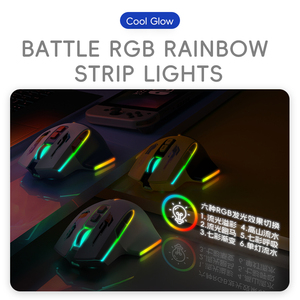 R8 recargable colorido 2,4G BT inalámbrico Gaming <span class=keywords><strong>Mouse</strong></span> 7D ergonómico RGB Light <span class=keywords><strong>Mouse</strong></span> <span class=keywords><strong>para</strong></span> Gamer Laptop Desktop aceptar LOGO personalizado - Product Image 4