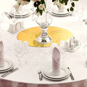 Hot Selling Luxury Disposable 13 Inch Round Paper <strong>Placemats</strong> with <strong>Mirrored</strong> and Glitter Design for Wedding Dinner Parties - Product Image 6
