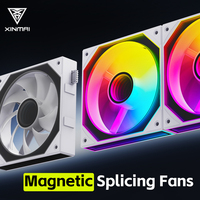 Ventilador de Refrigeración para PC XINMAI de 120 mm, Magnético, con Cadena Daisy, Blanco, ARGB, PWM, Modular, OEM, ODM