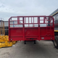 Semi-remorque plateau robuste en acier de 40 pieds avec parois latérales, mini-camion benne fermé de 150 tonnes, suspension mécanique/pneumatique, 4 mm diamant