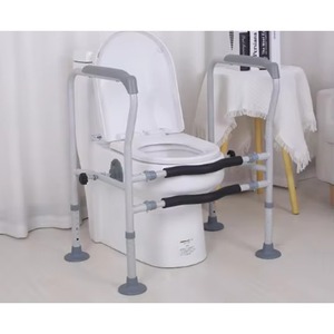 High grade PP toilet booster seat raiser for the elderly with handrails - Product Image 6